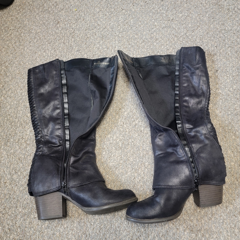 Fergalicious Black Heeled Boots - Picture 7 of 11